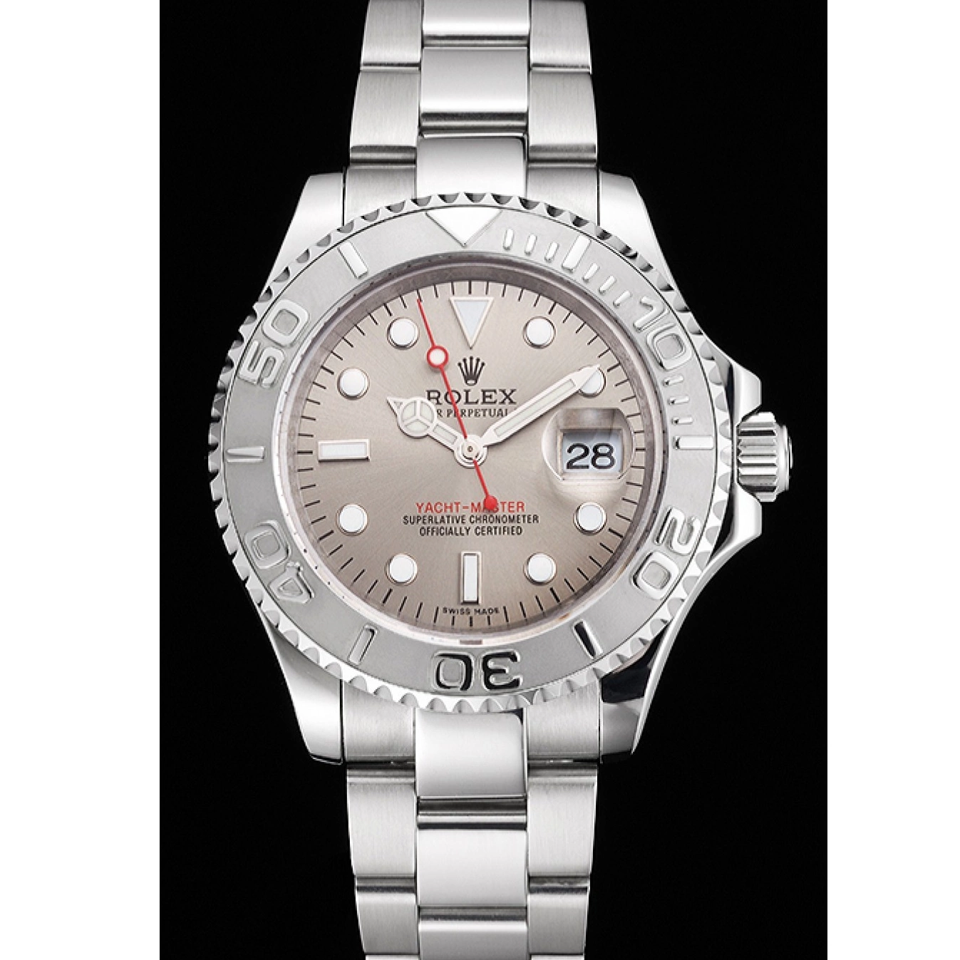 Rolex aaa copy Yacht-Master Steel Gray And Stainless Rolex Swiss Dial Bracelet Case 0715